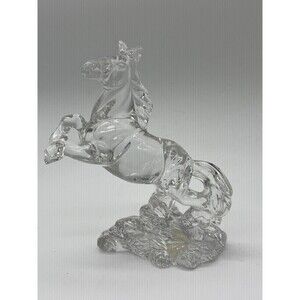 Wonders Of The Wild Crystal Horse Figurine Rearing 24% Lead Clear Germany Decor